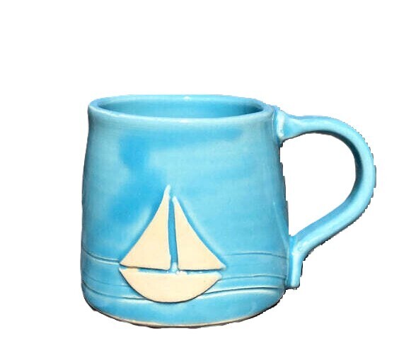 Sky Blue Sailboat Mug GA