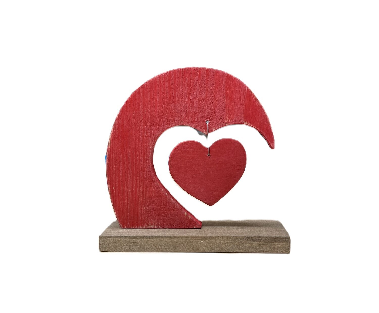 Red Heart on Driftwood- Jerry Walsh