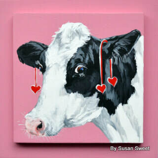 Angelica the Holstein on Pink Angelica the Holstein on Pink