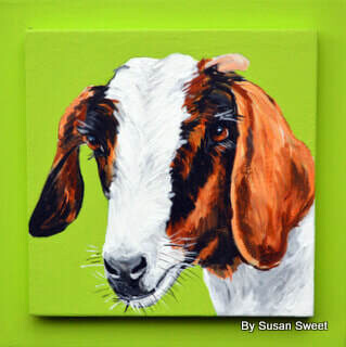 Lemon Lime the Goat on Light Green