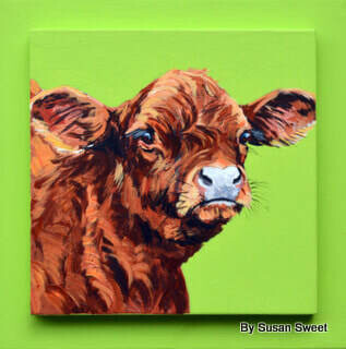 Tonka the Calf on Light Green