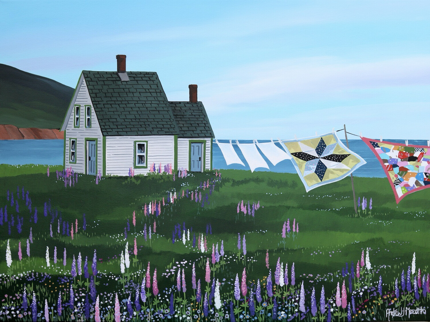 Lupines around the House - Cape Breton, Nova Scotia 