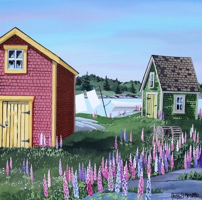 Fish Sheds and Lupins - Blue Rocks, Nova Scotia - Andrew Meredith 
