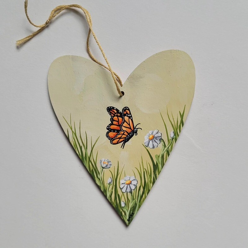 Monarch Butterfly Heart Ornament- Care Garrison