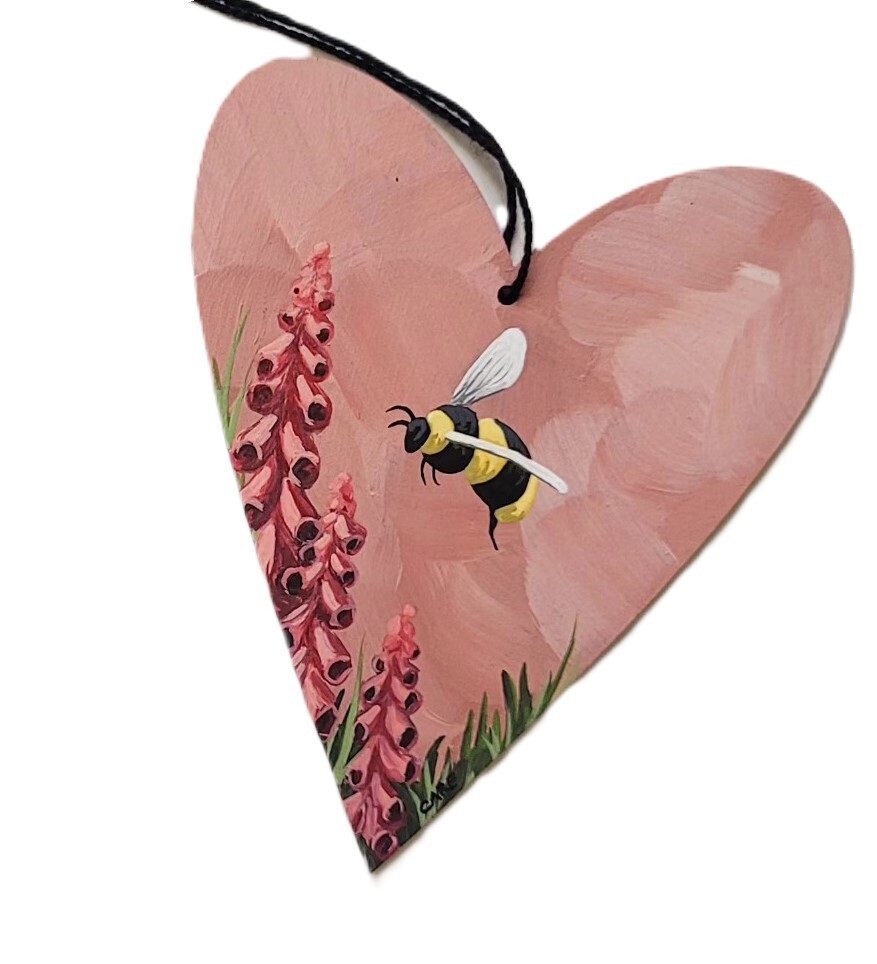 Bee with Lupin Heart Ornament- Care Garrison