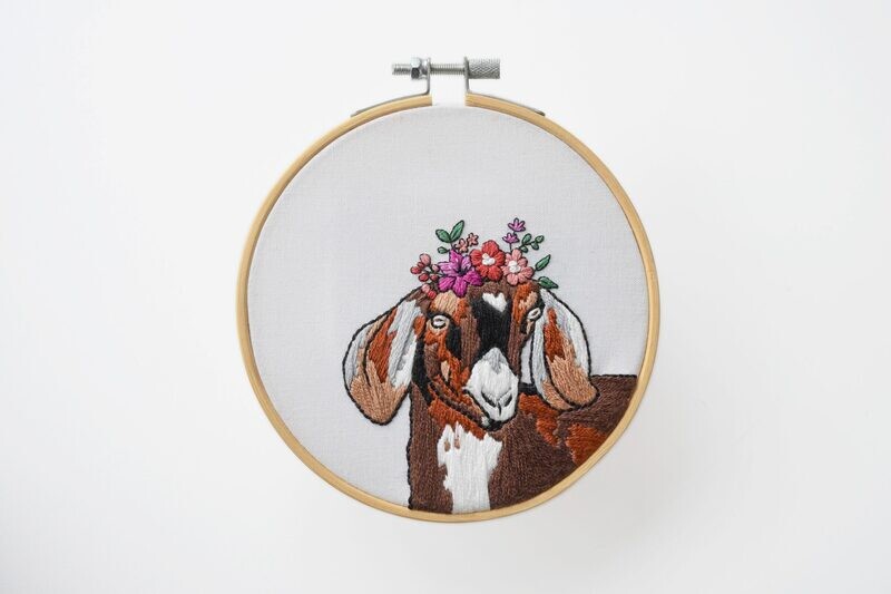 Mary Lou Goat Embroidery Kit
