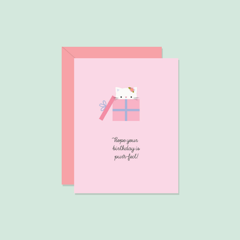 Purr-fect Birthday Card- Paper Hearts