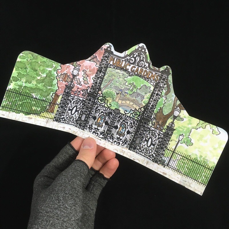 Public Gardens Gate Gate-fold Card- Bardbardbard