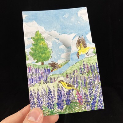 Lupins Tri-fold Card- Bardbardbard