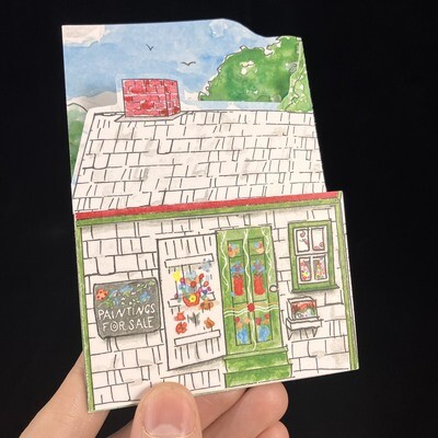Replica Maud Lewis House Gate-fold Card- Bardbardbard