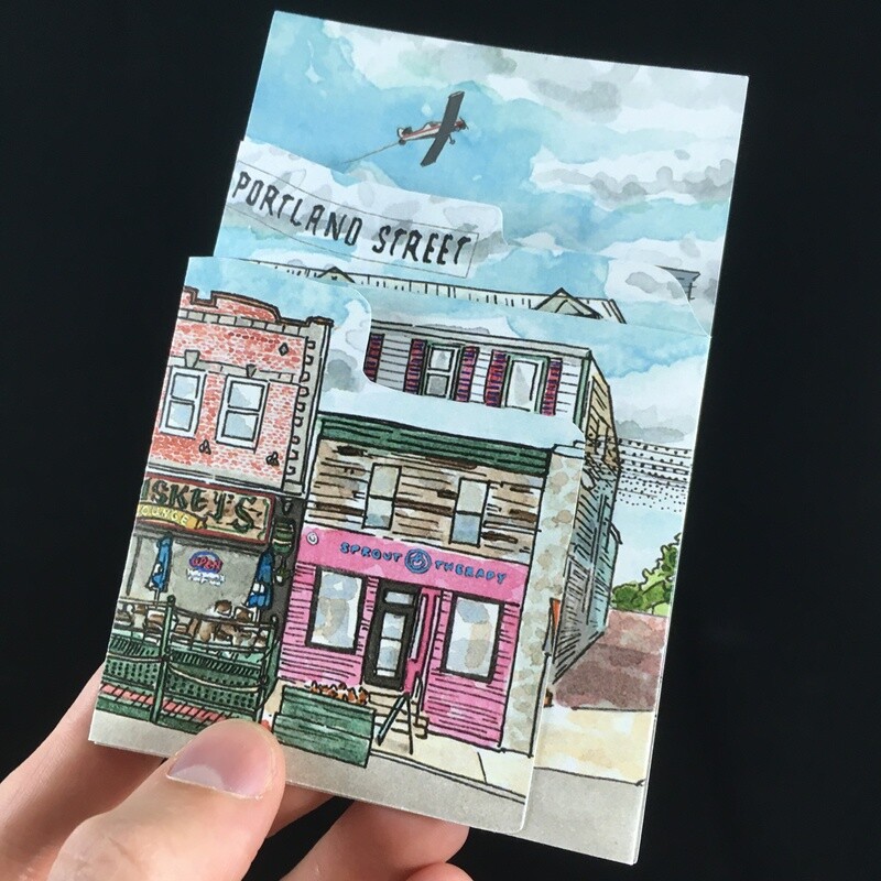 Portland Street Summer Tri-fold Card- Bardbardbard