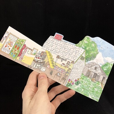 Replica Maud Lewis House Tri-fold Card- Bardbardbard