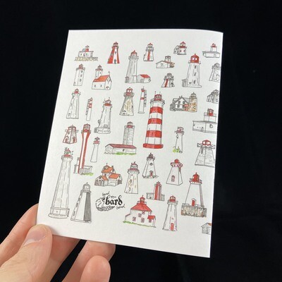 Lighthouses of Nova Scotia Flat Card- Bardbardbard