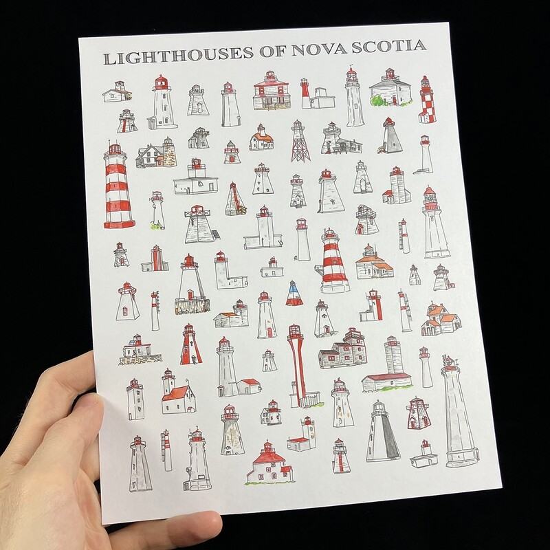 Lighthouses of Nova Scotia Print- Bardbardbard