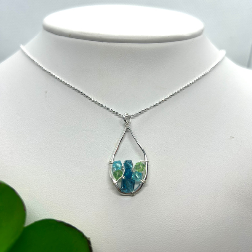 Organic Pear with Crystals Necklace- Shy Giraffe