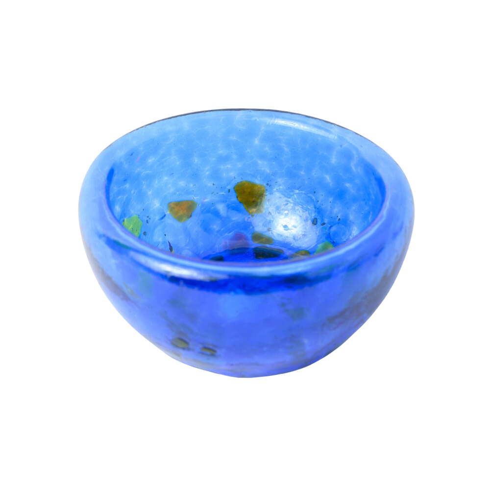 Blue Small Glass Trinket Bowl