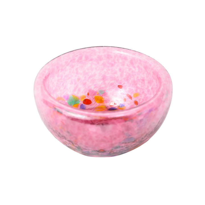 Pink Small Glass Trinket Bowl