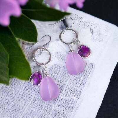 Freshwater Earrings in Oyster Shell- Elizabeth Burry Design