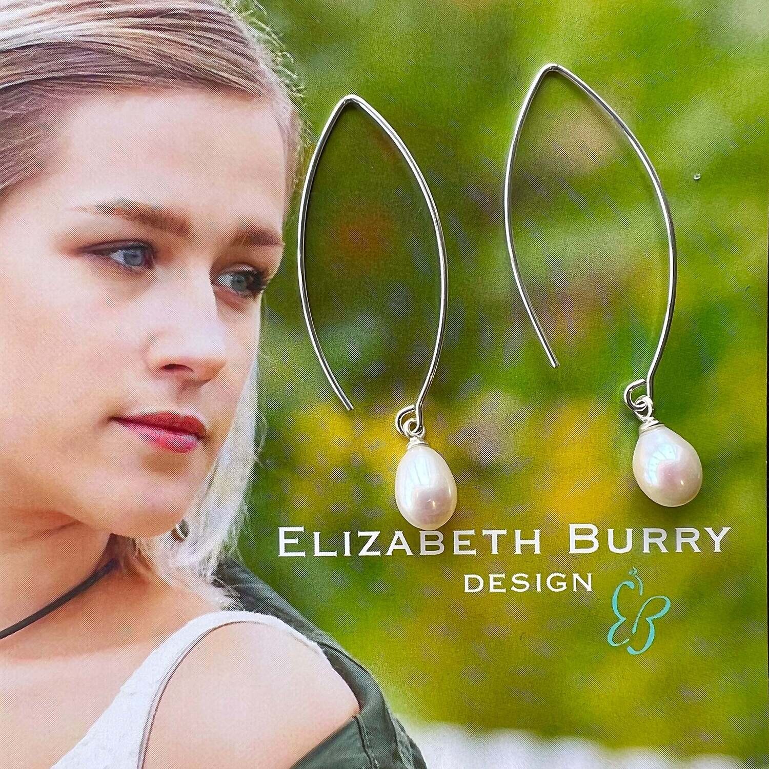 Heather Earrings in Pearl- Elizabeth Burry Design