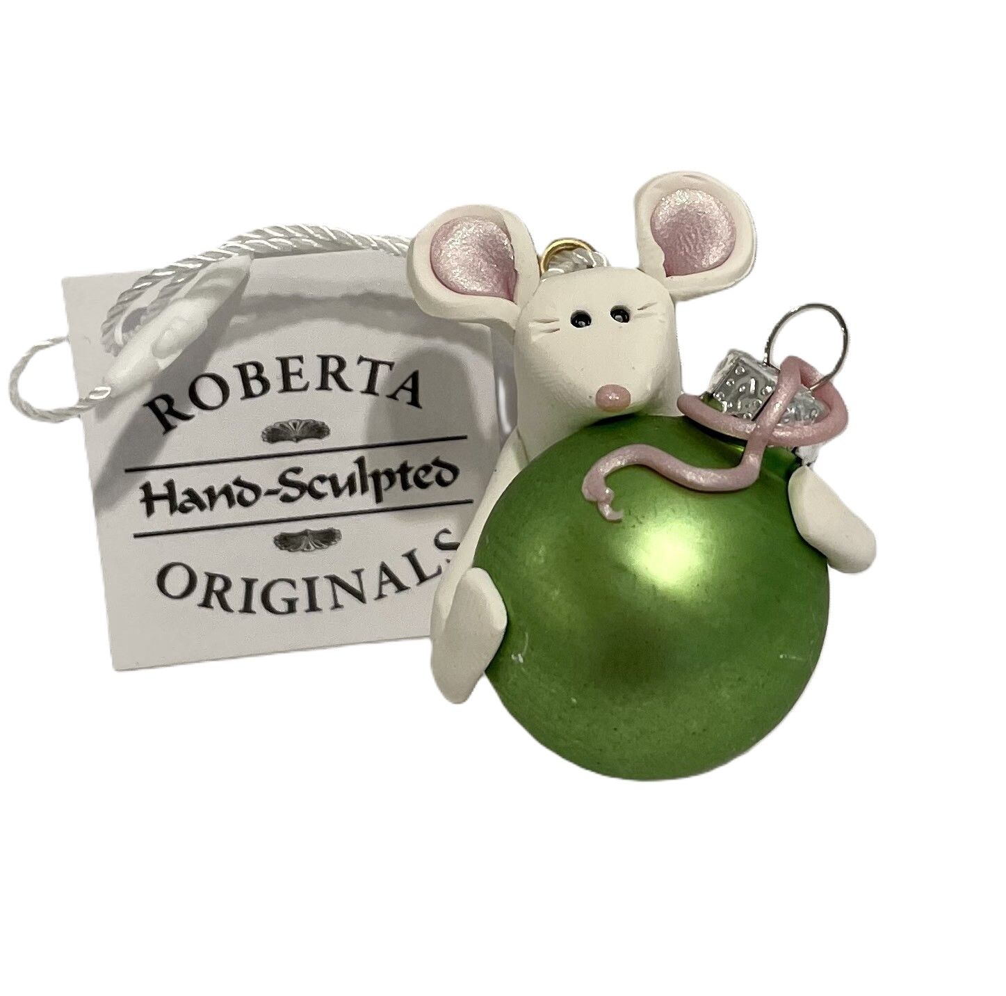 Clay Mouse with Green Ornament