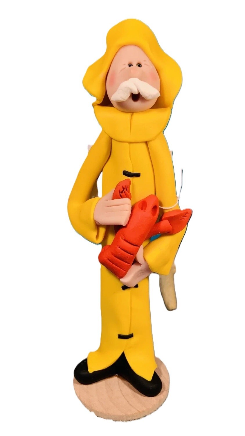 Clay Skinny Fisherman with Red Lobster