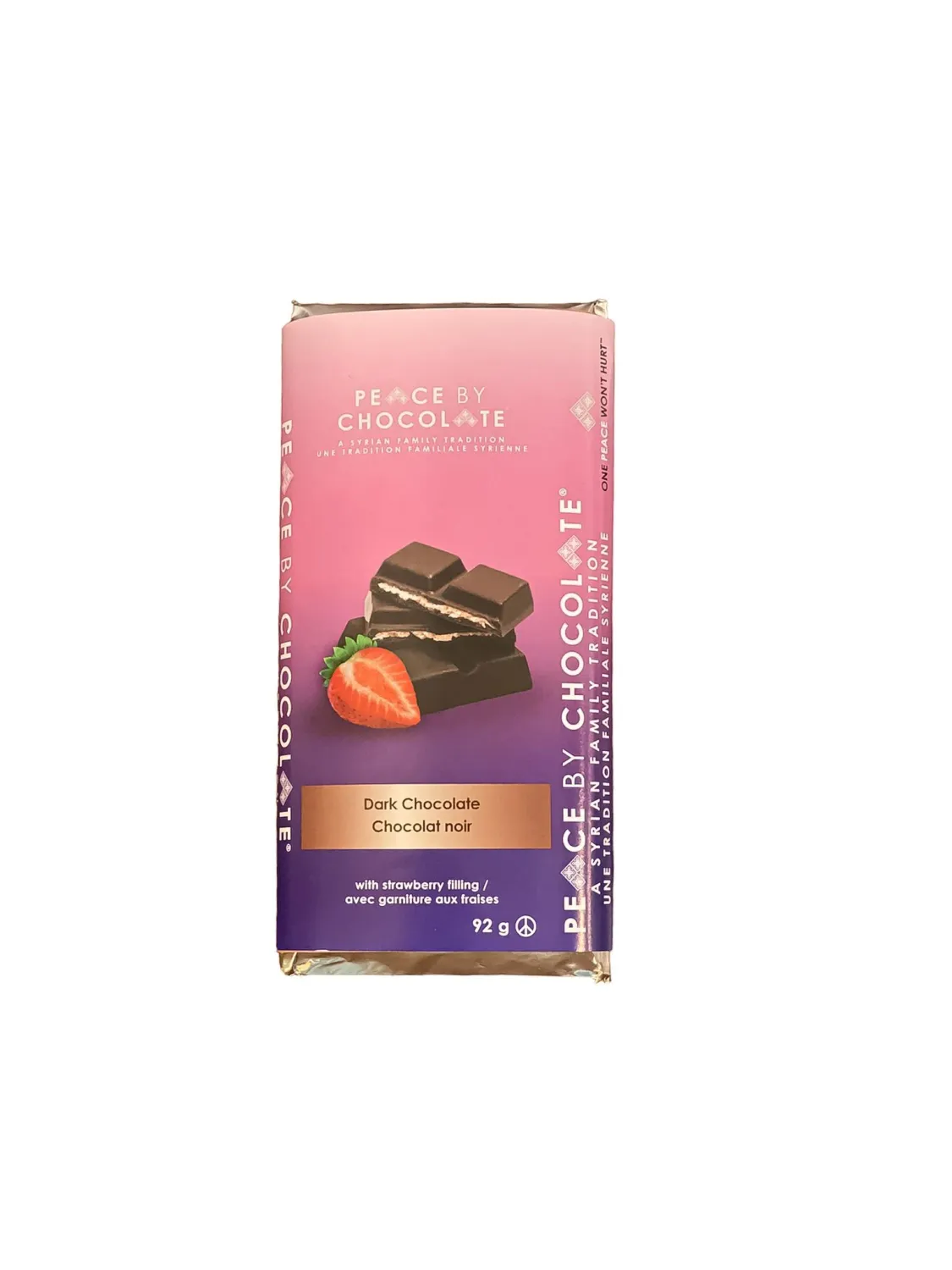 Dark Chocolate with Strawberry Filling- Peace by Chocolate
