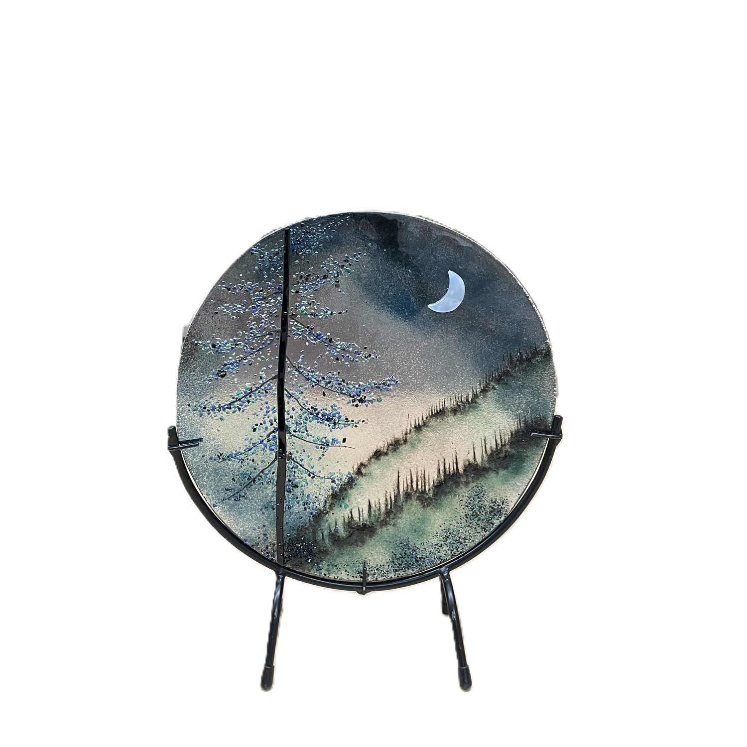 10&quot; Moonscape- Brent Harding Fused Glass