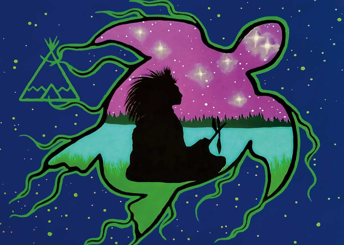Turtle Spirit: Limited Edition, Numbered Print on Poly/Cotton by Talon Nash