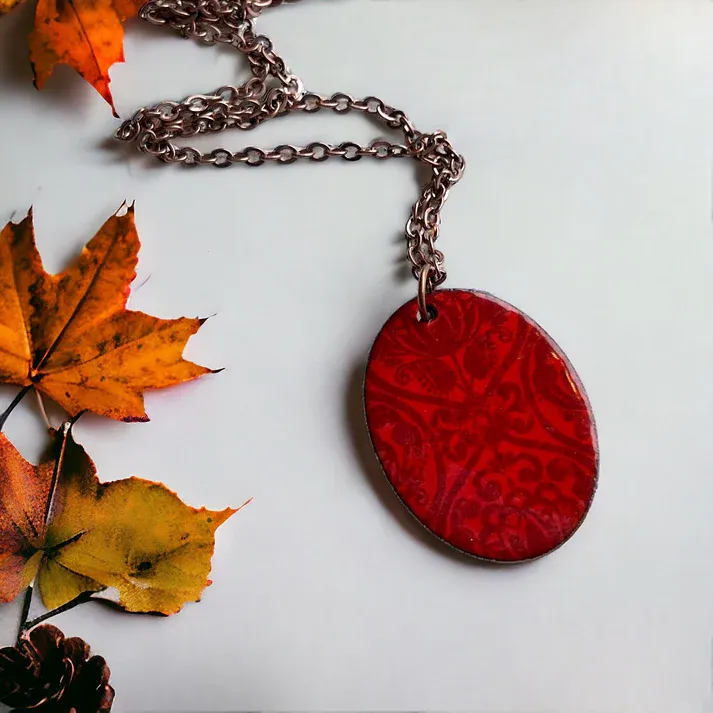 Folk Flora Necklace- Aflame