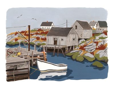 Little Boat in Peggy&#39;s Cove Print- Kat Frick Miller