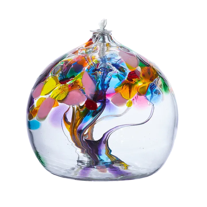Tree of Enchantment Joy Glass Oil Lamp
