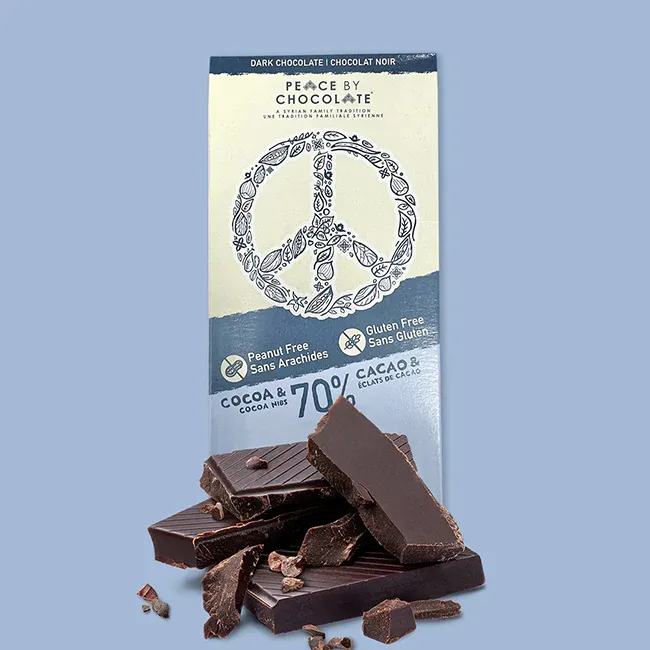 SAFE Bar Peanut &amp; Gluten Free 70% Cocoa Bar- Peace by Chocolate 