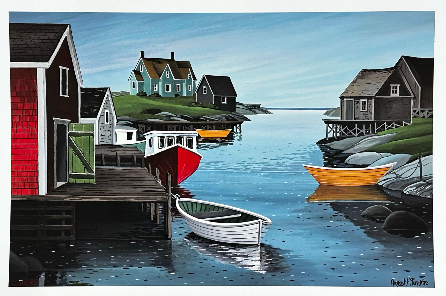 Boats at Peggy&#39;s Cove Print - Andrew Meredith (12x18)