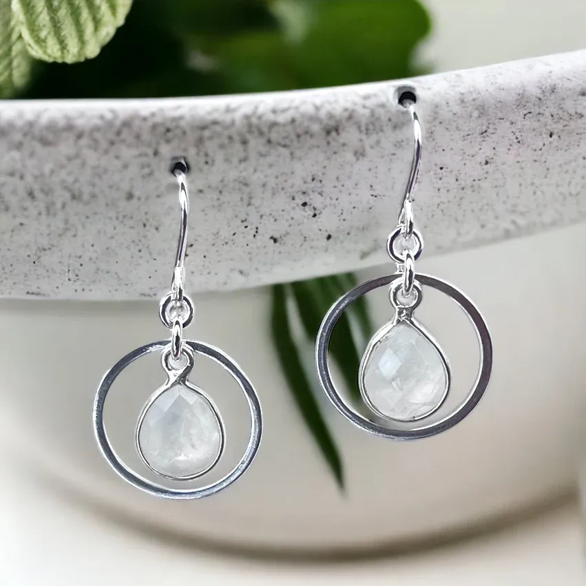 Joyce Earrings in Moonstone- Elizabeth Burry Design