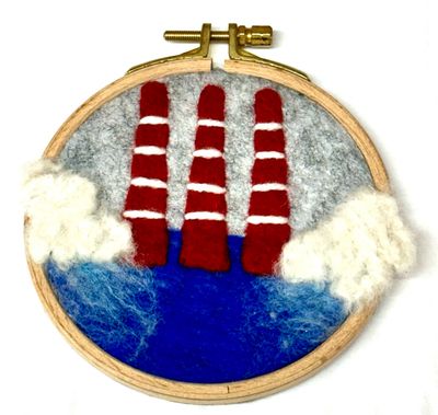 Small Felted Smokestacks on a Hoop