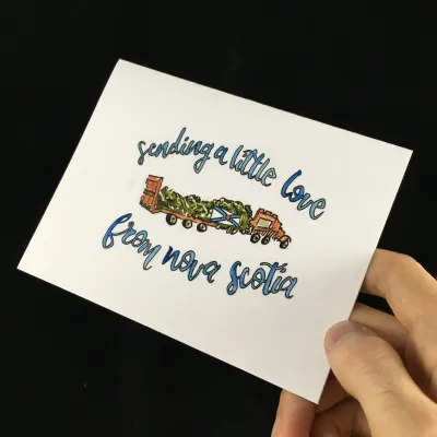 Sending a Little Love From Nova Scotia - Boston Tree Flat Card- Bardbardbard Sending a Little Love From Nova Scotia - Boston Tree Flat Card- Bardbardbard