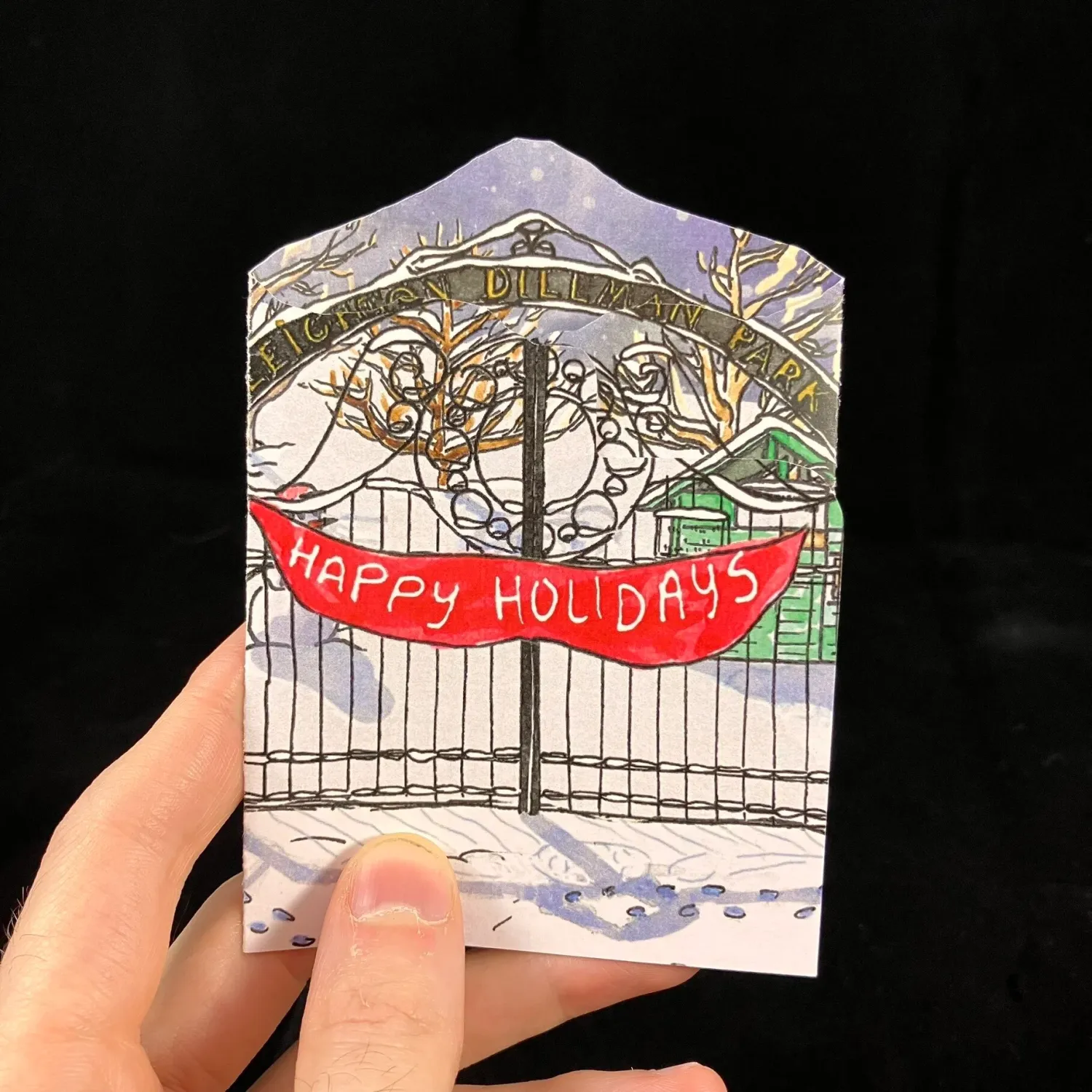 Dartmouth Commons Winter Gatefold Card- Bardbardbard