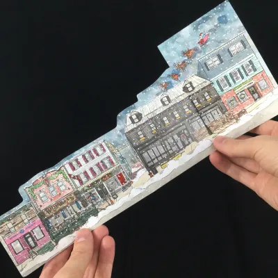 Portland Street Winter Tri-fold Card- Bardbardbard