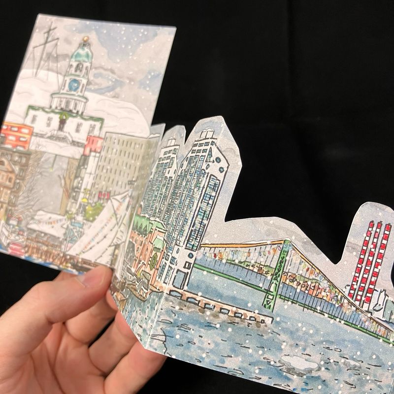 Winter Halifax Waterfront Tri-fold Card- Bardbardbard