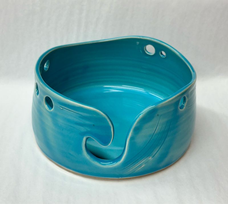 Sky Blue Yarn Bowl - Ginette Arsenault