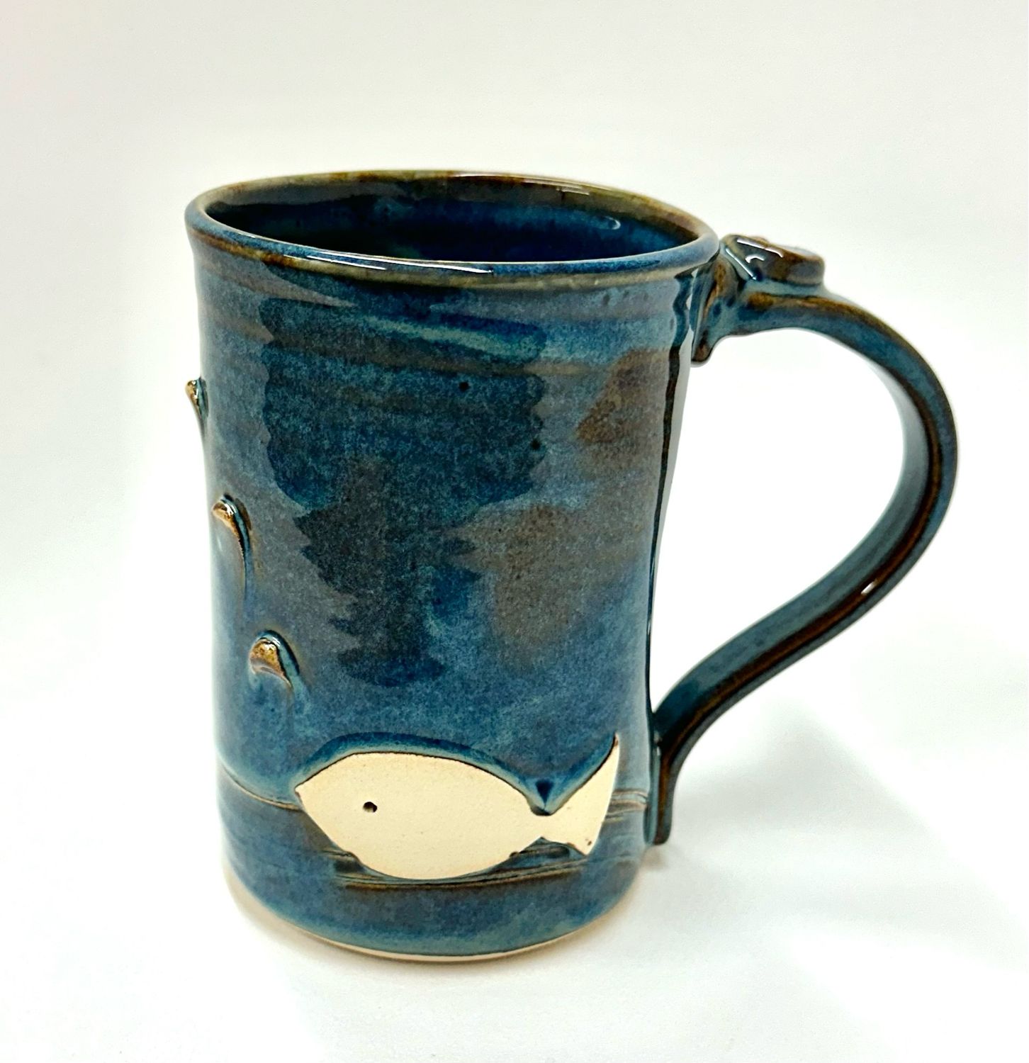 Large Denim Fish Mug - Ginette Arsenault 