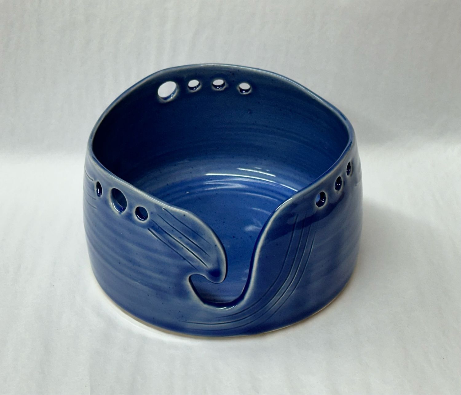 Dark Blue Yarn Bowl - Ginette Arsenault 