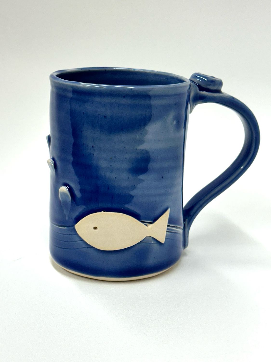 Large Dark Blue Fish Mug - Ginette Arsenault 