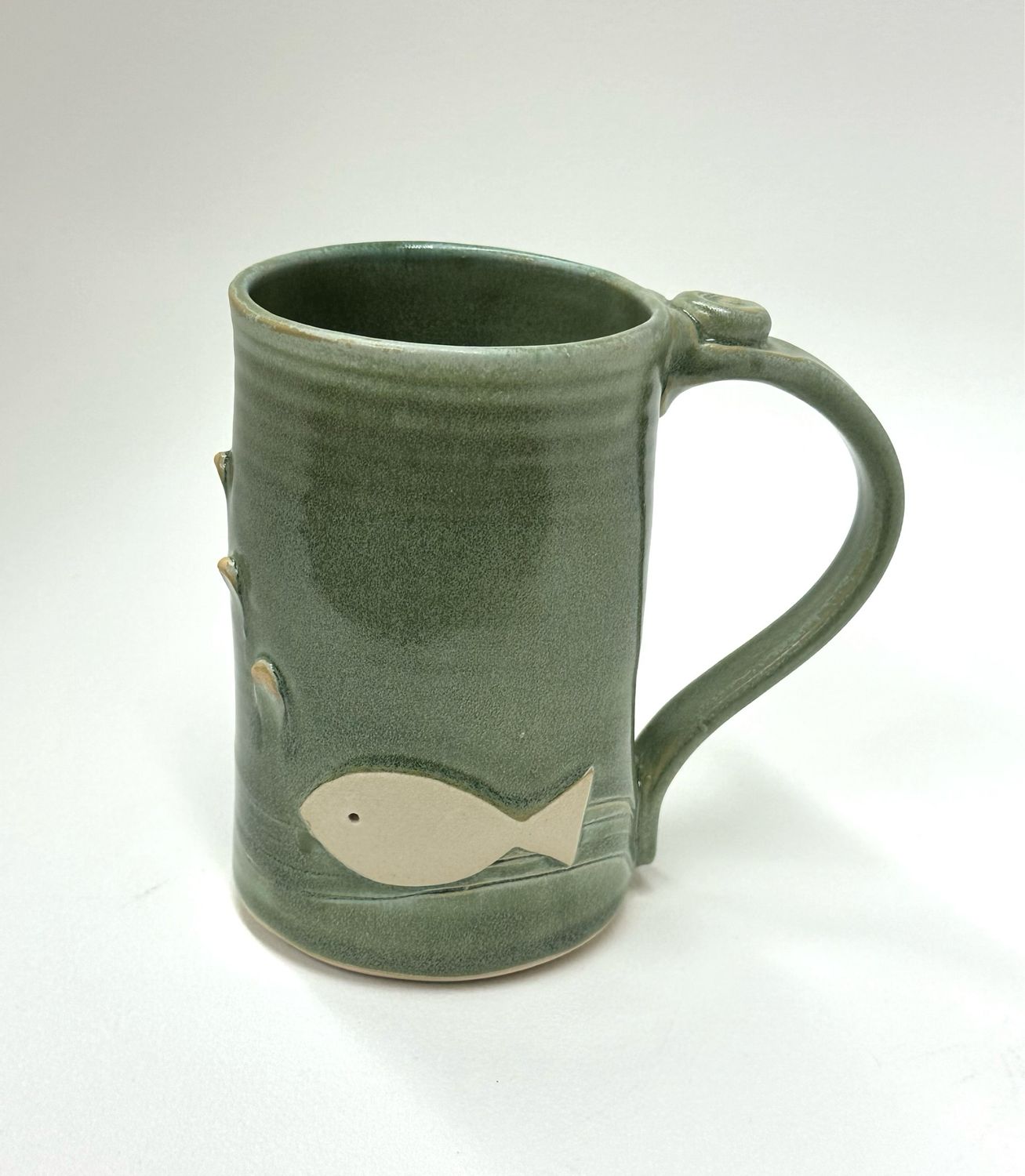 Large Green Fish Mug - Ginette Arsenault 