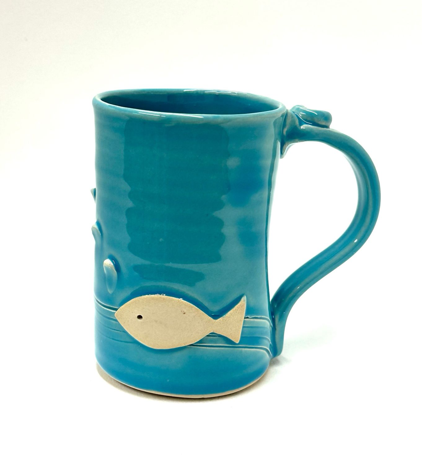 Large Sky Blue Fish Mug - Ginette Arsenault 