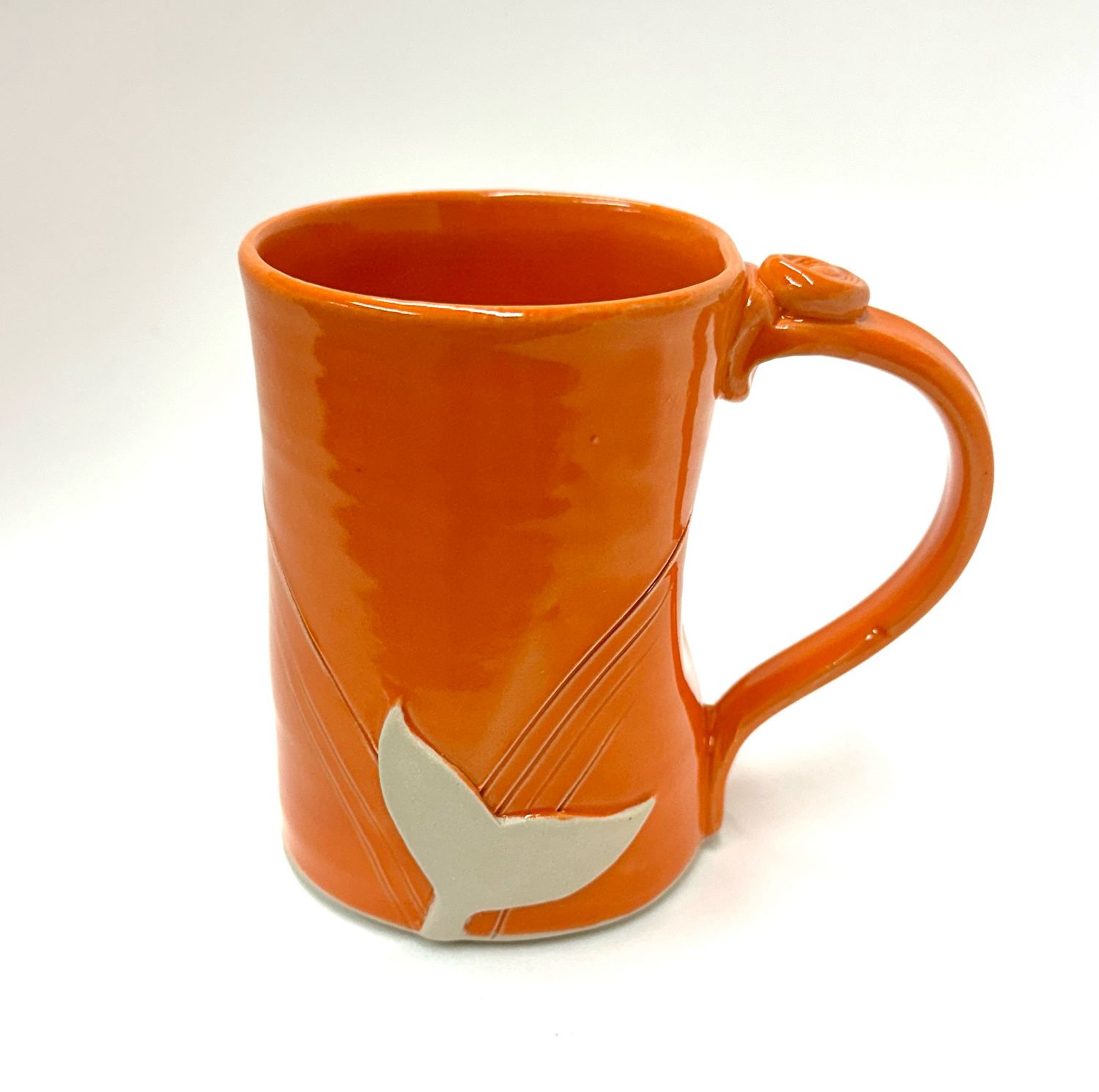 Large Orange Whale Mug - Ginette Arsenault 