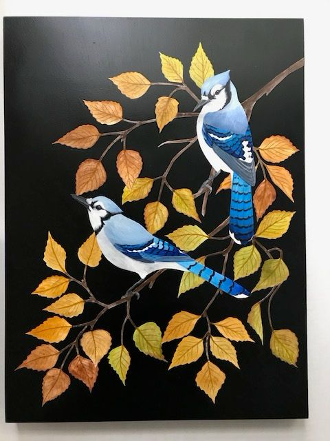 Bluejays in Birch