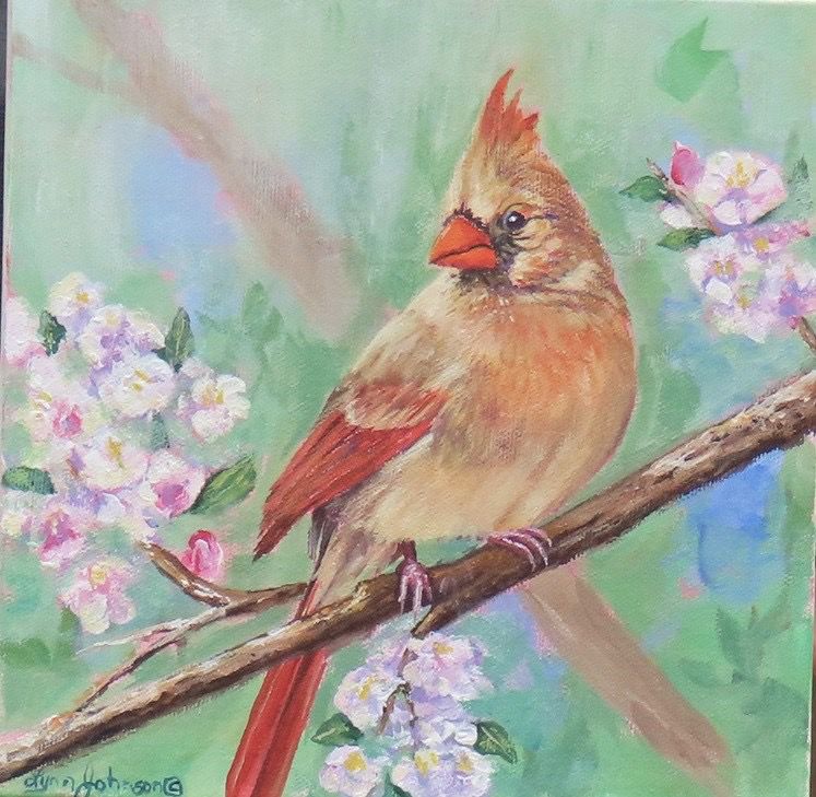 Apple Blossom Queen (female cardinal) 
