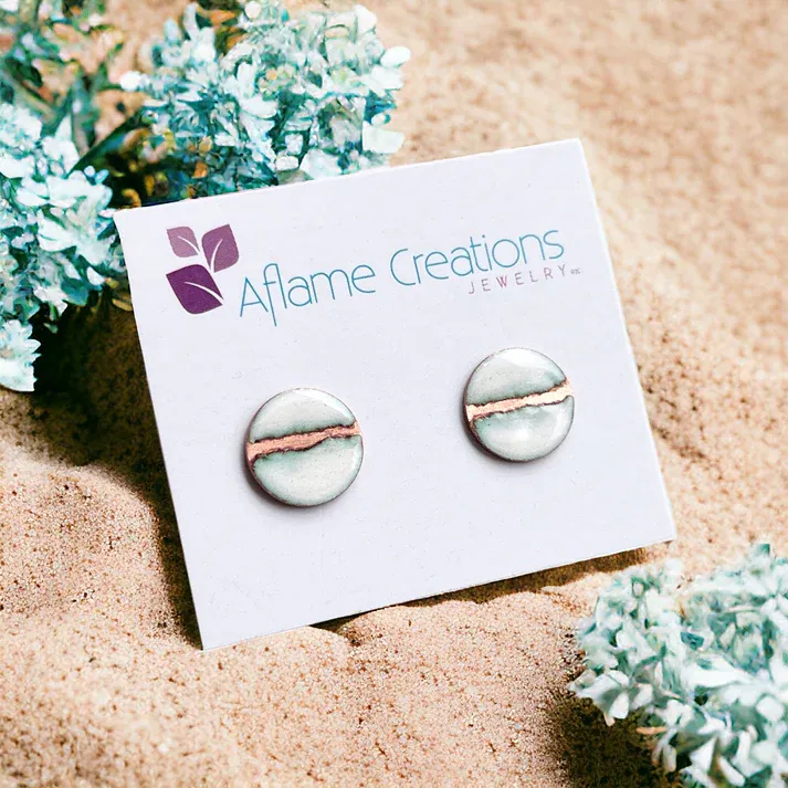 Seafoam Stud Earrings - Aflame 