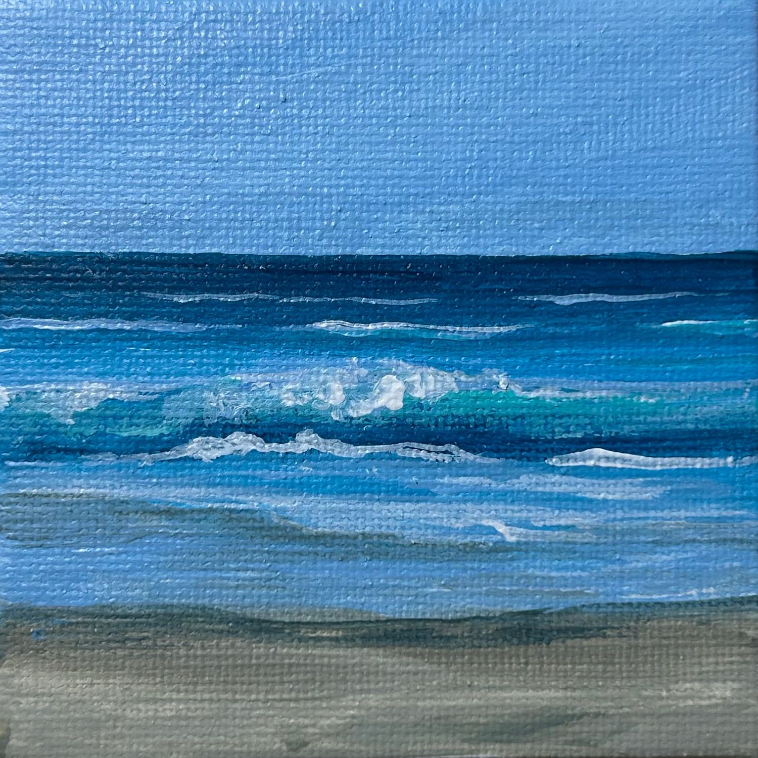 Queensland Beach Waves on Small Easel